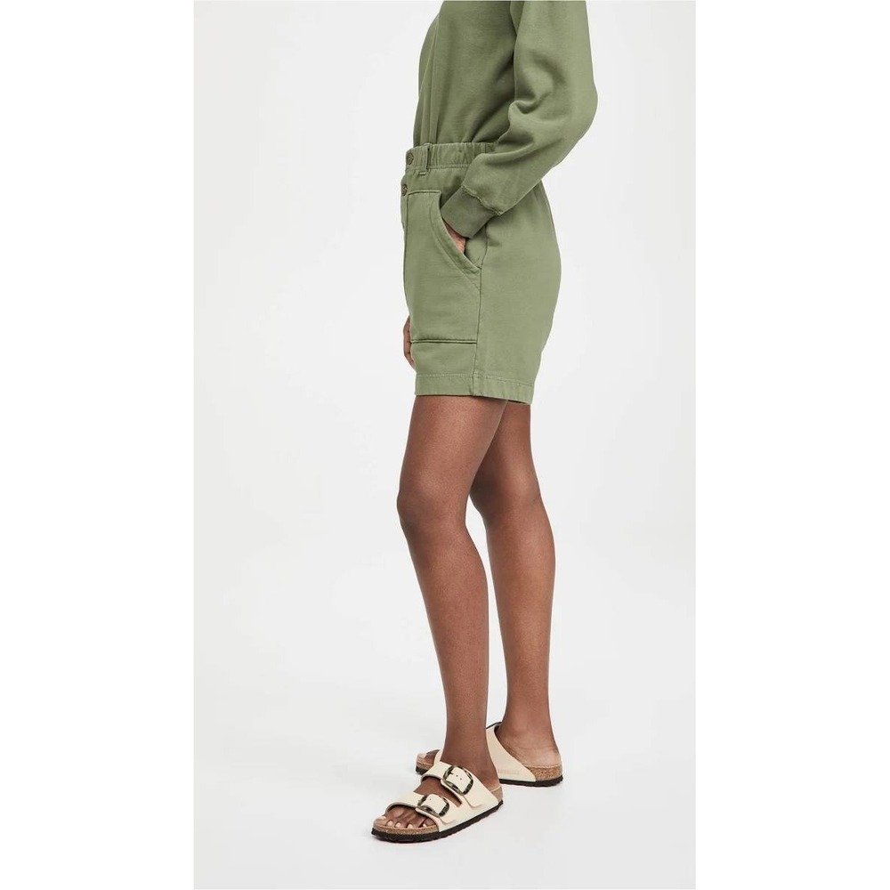 Alex Mill Ambrose Cotton Fleece Shorts in Army Green High Rise size large - Picture 3 of 16